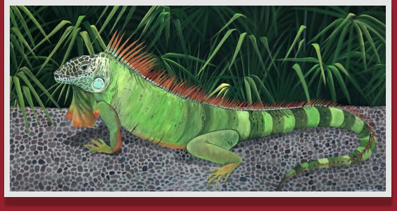 “King Iguana”, commissioned  for a private residence for above an arched doorway