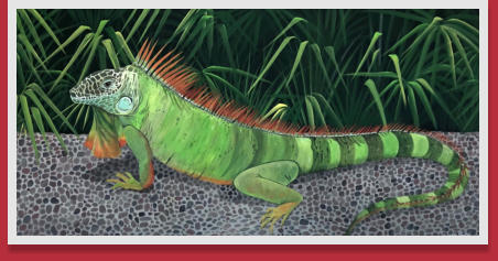 “King Iguana”, commissioned  for a private residence for above an arched doorway