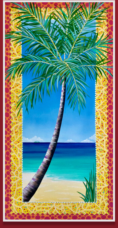  “Carnival Palm”, 24 x 46 -commisioned for a child's room on St. Croix