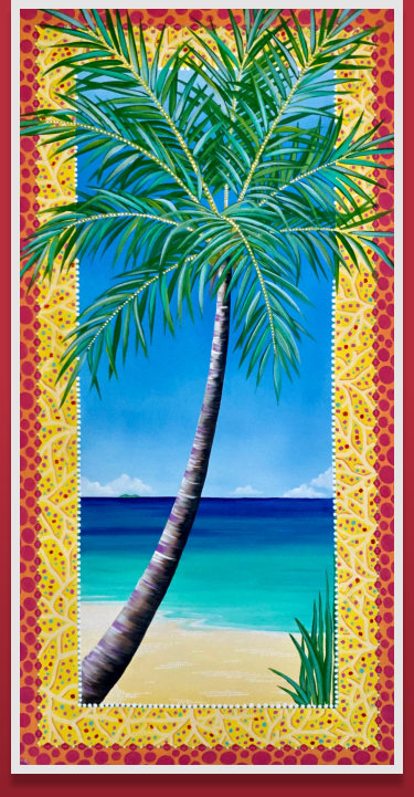  “Carnival Palm”, 24 x 46 -commisioned for a child's room on St. Croix