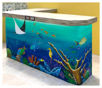 Tiki Bar --looks like an aquarium tank