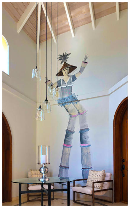 lifesize Moko Jumbie, perfect for the space